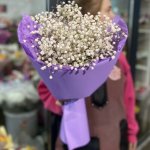 Букет с гипсофилой &laquo;Белоснежка&raquo;
