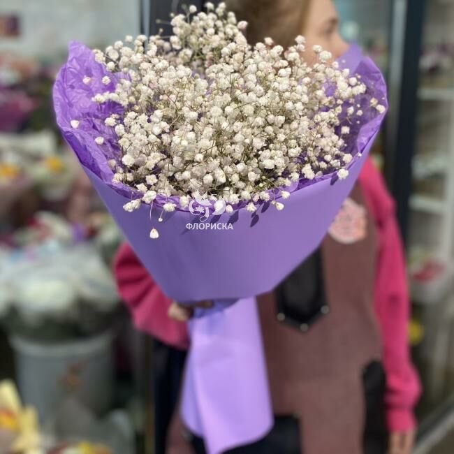 Букет с гипсофилой &laquo;Белоснежка&raquo;