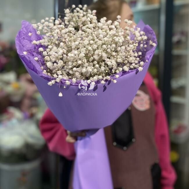 Букет с гипсофилой &laquo;Белоснежка&raquo;