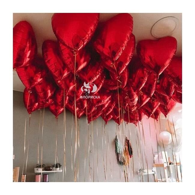 Шары под потолок &laquo;Сердца&raquo;