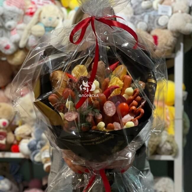 Съедобный букет &laquo;Колбаса и Сыр&raquo;