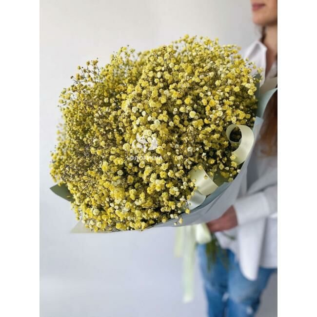 Букет с гипсофилой &laquo;Солнышко&raquo;