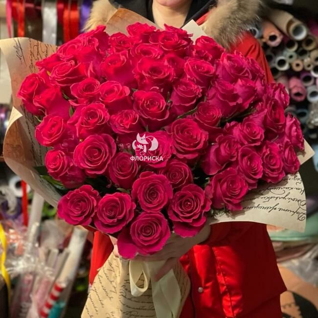 Букет из 55 розовой розы &laquo;Ты и Я&raquo;