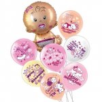 Композиция из шаров &laquo;УРА Девочка&raquo;