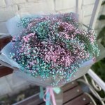 Букет с гипсофилой &laquo;Луч надежды&raquo;