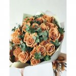 Букет с розами &laquo;Кофе&raquo;