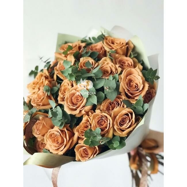 Букет с розами &laquo;Кофе&raquo;