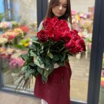 Букет с длинными розами &laquo;Пламенный&raquo;
