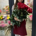 Букет с длинными розами &laquo;Пламенный&raquo;
