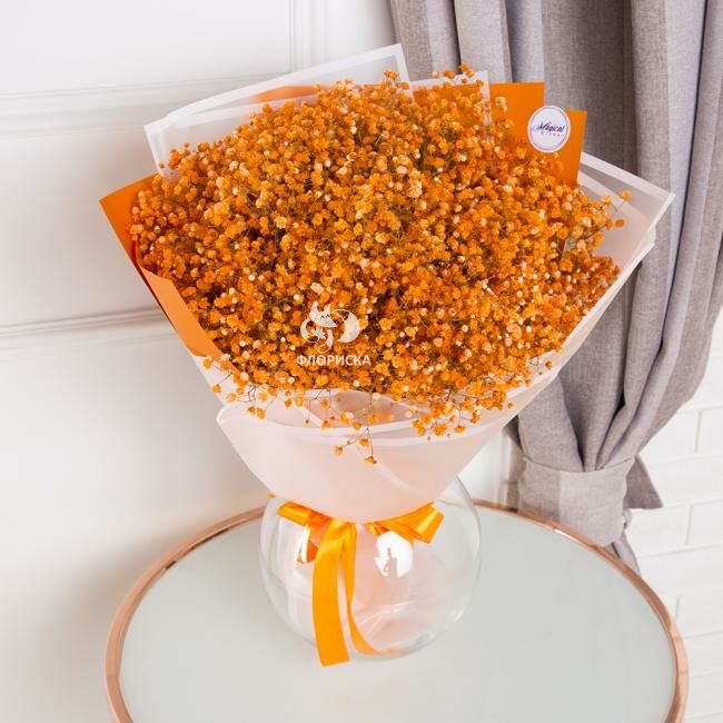 Букет с гипсофилой &laquo;Осень&raquo;