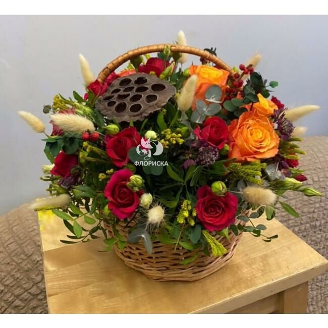 Цветы в корзине &laquo;Стихия&raquo;