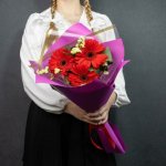 Букет из красной герберы &laquo;Русский язык&raquo;