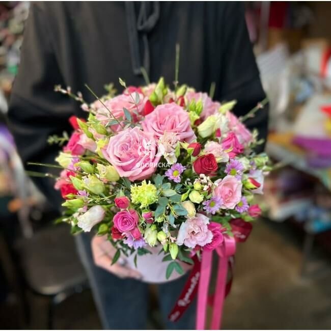 Цветы в коробке &laquo;Розовые грёзы&raquo;