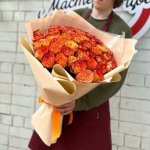 Букет с розами &laquo;Бог солнца&raquo;