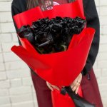 Букет из черной розы &laquo;Графит&raquo;