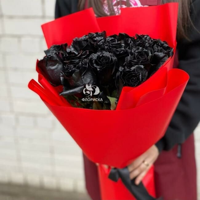 Букет из черной розы &laquo;Графит&raquo;
