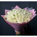 Букет из 51 белой розы &laquo;Бабочка&raquo;