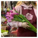 Букет с тюльпанами &laquo;Сиреневый закат&raquo;