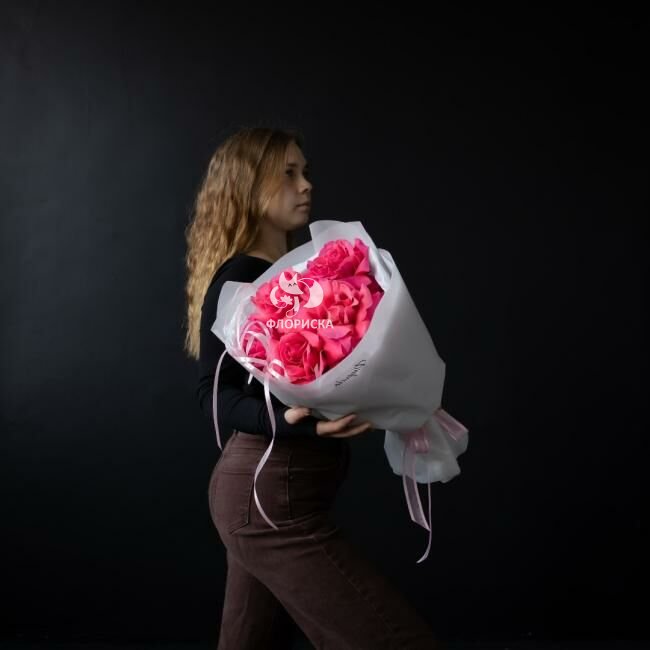 Букет с французскими розами &laquo;Хрупкость&raquo;