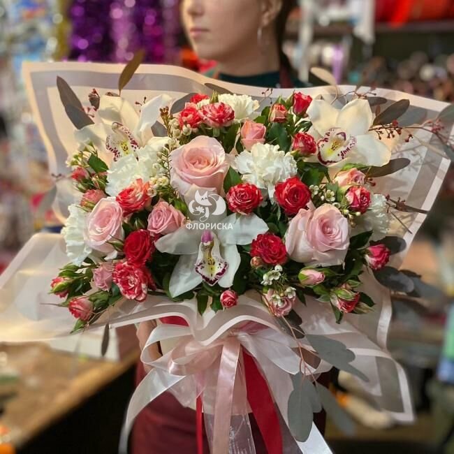 Цветы в коробке &laquo;Зимнее серебро&raquo;