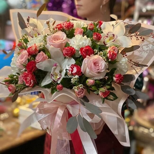 Цветы в коробке &laquo;Зимнее серебро&raquo;