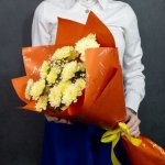 Букет с хризантемами &laquo;Для учителя&raquo;