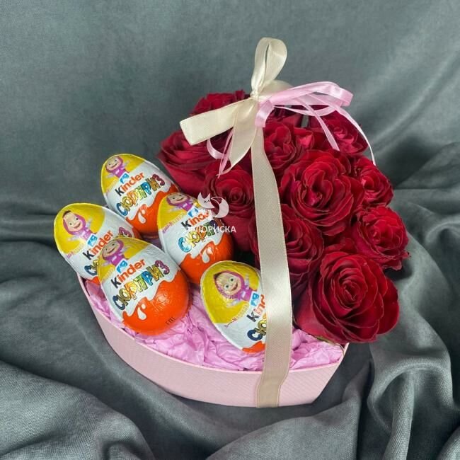 Розы в коробке &laquo;Всплеск&raquo;