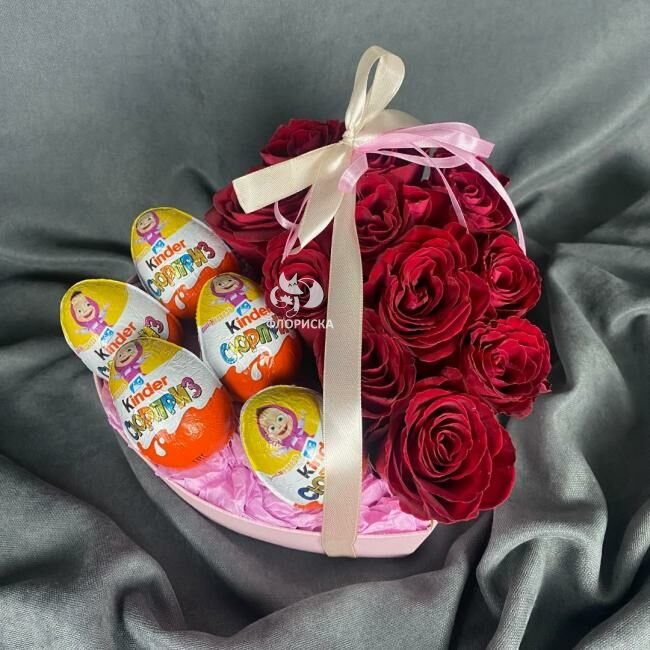 Розы в коробке &laquo;Всплеск&raquo;