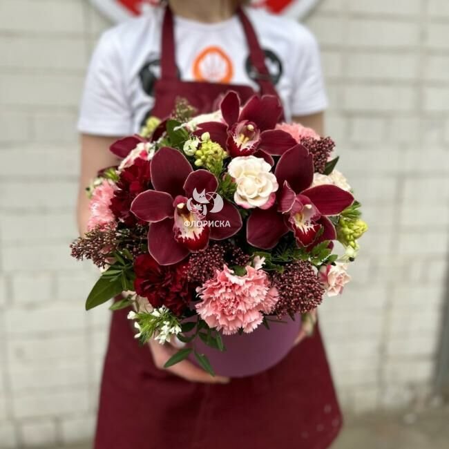 Цветы в коробке &laquo;Бархат&raquo;