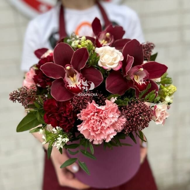 Цветы в коробке &laquo;Бархат&raquo;