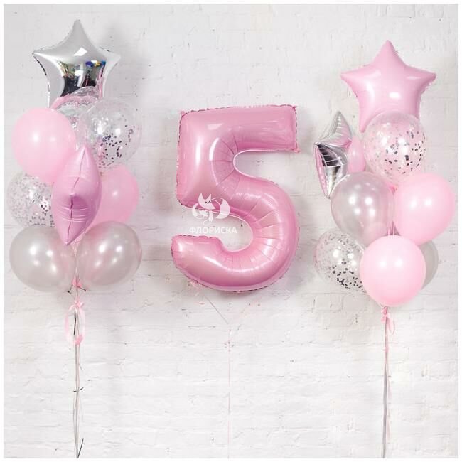Композиция из шаров розовая &laquo;Праздник&raquo;