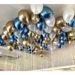 Воздушные шары с гелием под потолок &laquo;Синее золото&raquo;