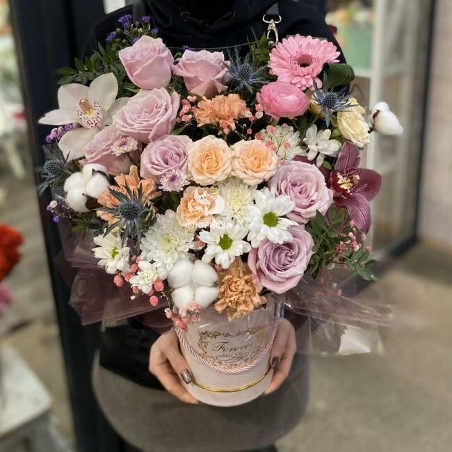 Цветы в коробке &laquo;Милашка&raquo;