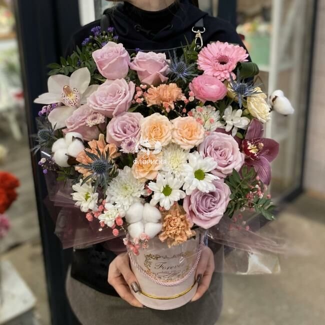 Цветы в коробке &laquo;Милашка&raquo;